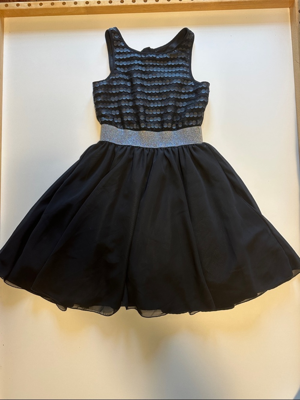 Pippa & Julie Black Party Dress with Silver Waistband